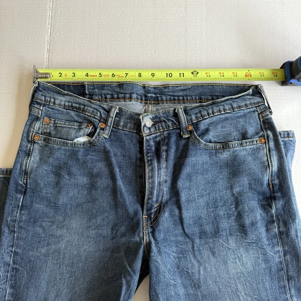 Levi's‎ 514 Jeans Mens 34X32 Blue Cotton Denim Straight Dark Indigo Wash Red Tab